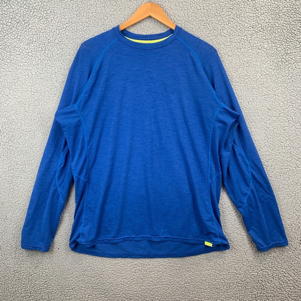 NRS Size Large Blue Stretch Performance Long Sleeve Crew Neck Shirt